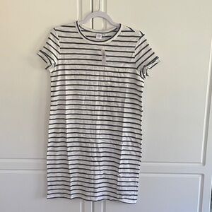GAP Navy and White Striped Crewneck Tee Dress